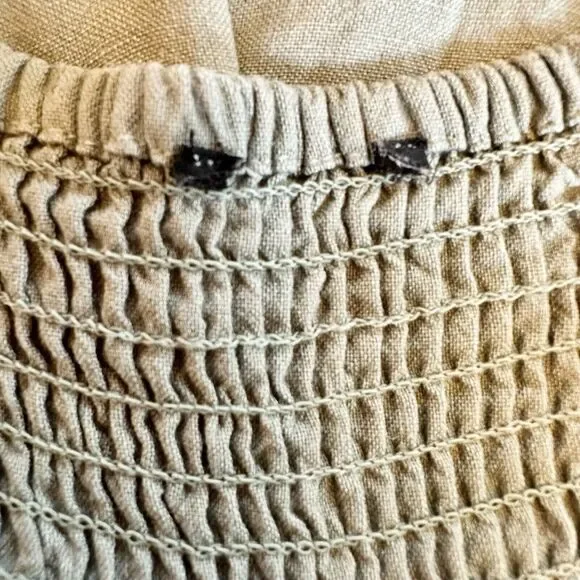 Lulus Small Sage‎ Green Striped Jumpsuit Wide Leg Button Front Adjustable Straps - Picture 15 of 16